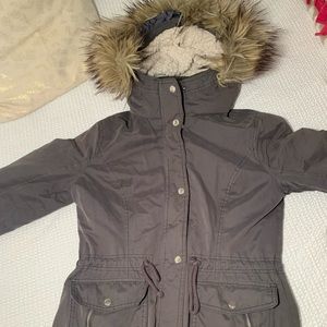 Womens Gray Hollister Parka